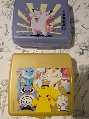Pokemon Tupperware Sandwich Treat Box with Pikachu Meowth Topegi Vapore Clefable